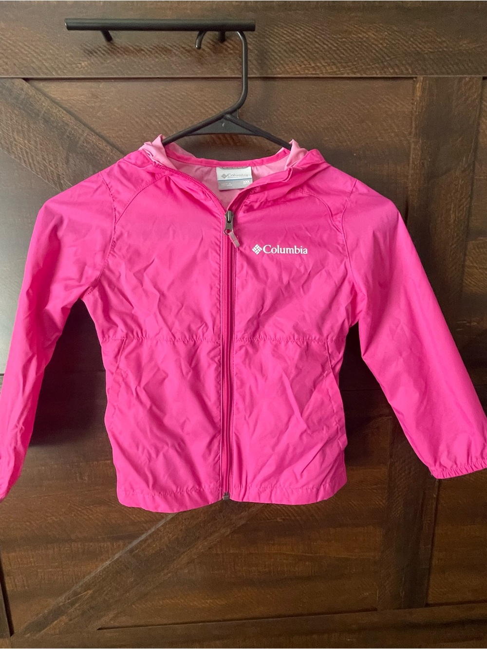 Columbia Kids Bright Pink Hooded Rain Jacket